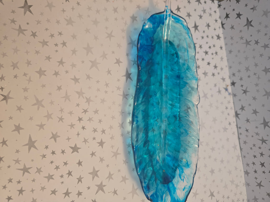 Blue Resin Feather Tray