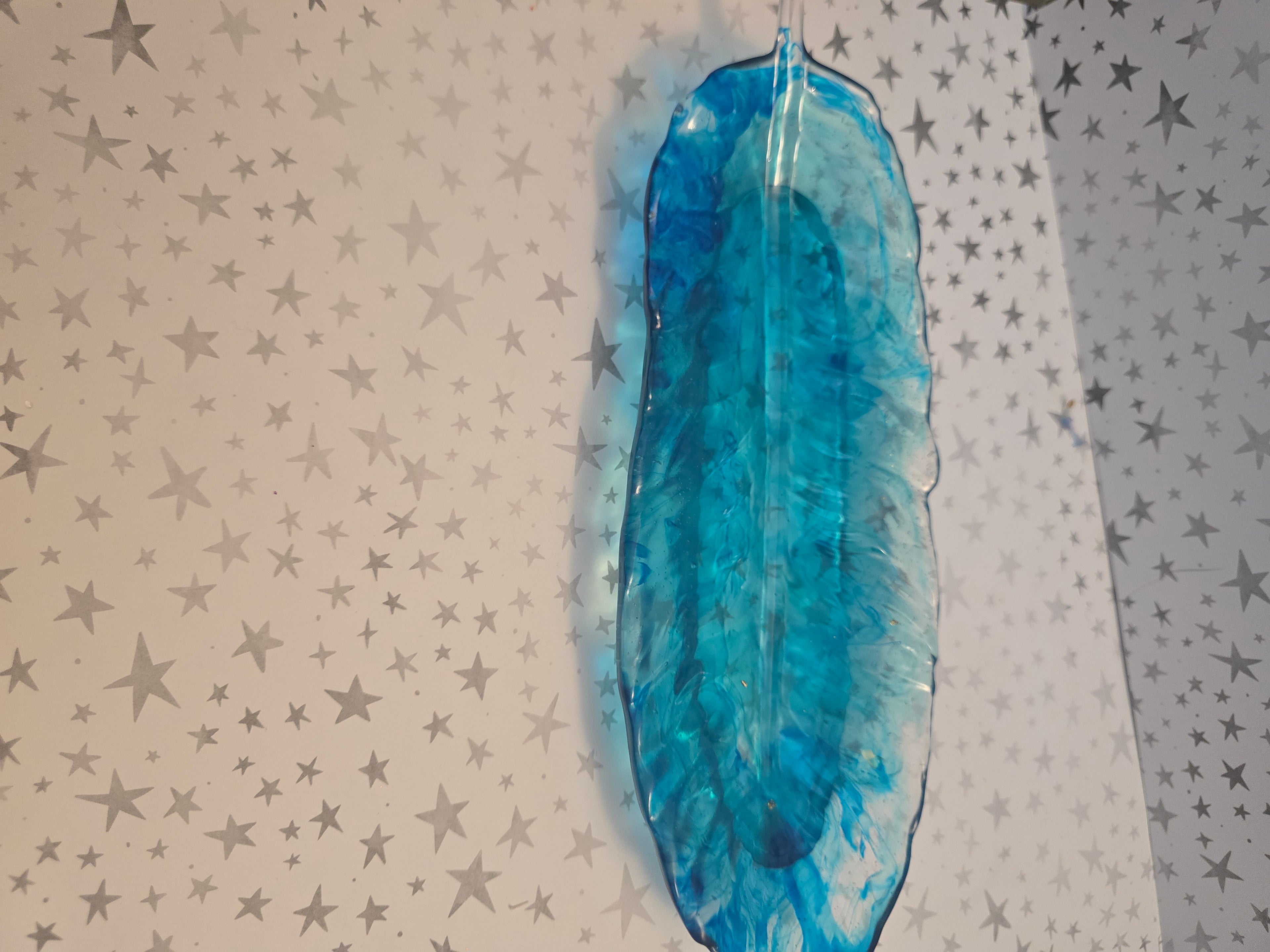 Blue Resin Feather Tray